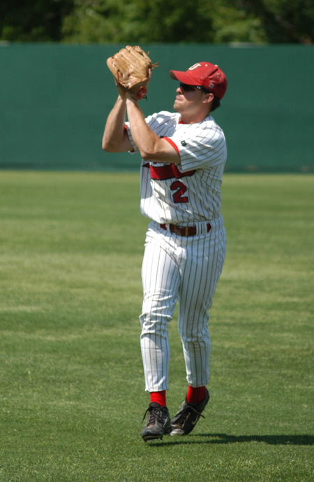 Senior right fielder Jeffery Jackson makes a running catch in Union's weekend conference series versus Cumberland at Fesmire Field. - Photo by Steven Aldridge