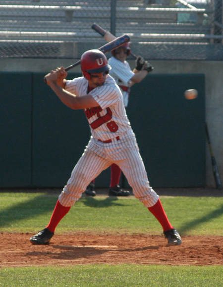 Freshman Allen Williams lays off a high delivery during a weekend series versus Cumberland at Union's Fesmire Field. - Photo by Steven Aldridge