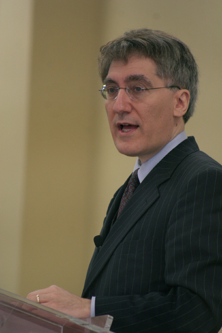 Robert George, the McCormick Professor of Jurisprudence at Princeton University and Director of the James Madison Program in American Ideals and Institutions, spoke about the judicial nomination process and the changing U.S. Supreme Court during the Eighth Annual Union Forum. - Photo by Kyle Kurlick
