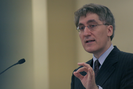 Robert George, the McCormick Professor of Jurisprudence at Princeton University and Director of the James Madison Program in American Ideals and Institutions, spoke about the judicial nomination process and the changing U.S. Supreme Court during the Eighth Annual Union Forum. - Photo by Kyle Kurlick