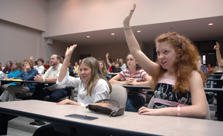 Participants and their sponsors gathered in Harvey Hall to learn the results of the West Tennessee Regional Science Fair. - Photo by Kristen Nicole Sayres