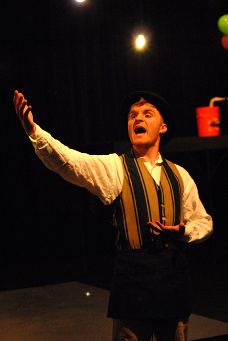 Andy Morris as Nickles in the theatre's production of <em>J.B.</em> - Photo by Morris Abernathy