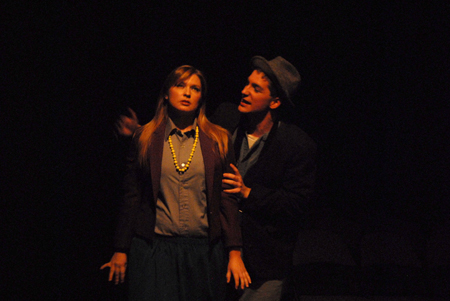 Alum Molly Williams and Matt Stimmel in the theatre's production of <em>J.B.</em> - Photo by Morris Abernathy