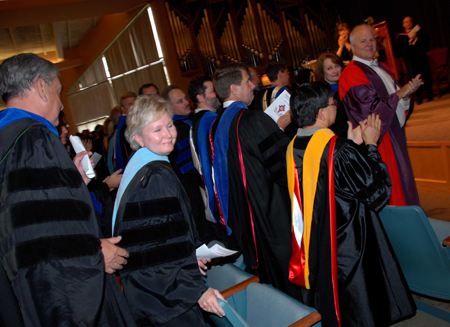 Pam Sutton, professor of English, was named Faculty Member of the Year during the Awards Day ceremony.  - Photo by Morris Abernathy