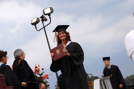 Jessica Lauren Campbell of Clarkton, Mo. displays her bachelor of science degree in business administration. Campbell majored in marketing.  - Photo by Morris Abernathy