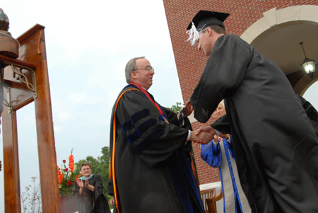 Political science major Josh Dougan, of Gadsden, Tenn., received the Elizabeth Tigrett Medal during spring graduation. The award, created by Tigrett’s son to honor his mother, has been awarded since 1912 by vote of the entire Union faculty to an outstanding member of the senior class. - Photo by Morris Abernathy