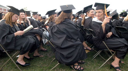 Excited graduates prepared for the spring graduation ceremony. - Photo by Heather Phillips