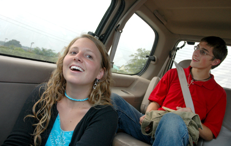 Lydia Marshall & Austin Jones go on a tour of Jackson with their Focus group during New Student Orientation. - Photo by Kristen Nicole Sayres
