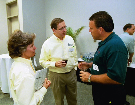 Tennessee Baptist Convention President Kevin Shrum talks with guests at the Alumni and Friends Reception during the Southern Baptist Convention. - Photo by Jim Veneman