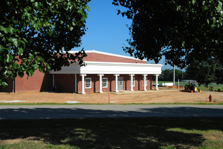 Fesmire Fieldhouse nears completion before the dedication ceremony in early August. - Photo by Morris Abernathy
