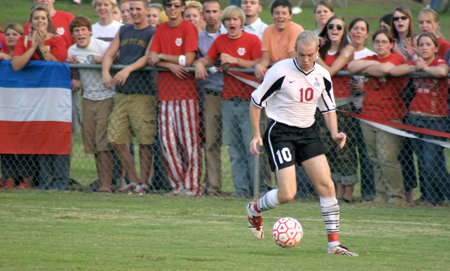 Union All-American Benny Crozier moves the ball up the field in front of a loud Union student section. - Photo by Kyle Kurlick