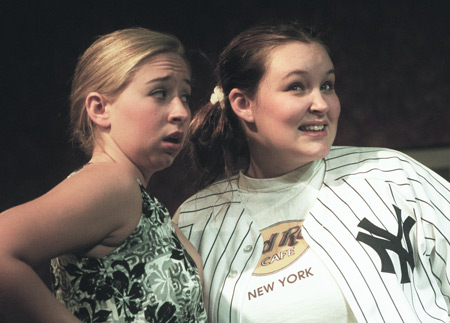Miranda Wallace and Lindsey Garner starred in the female version of <i>The Odd Couple</i> as Florence and Olive.  <i>The Odd Couple</i> was directed by theatre major Hannah Burke and ran Aug. 28-Sept. 1. - Photo by Jim Veneman