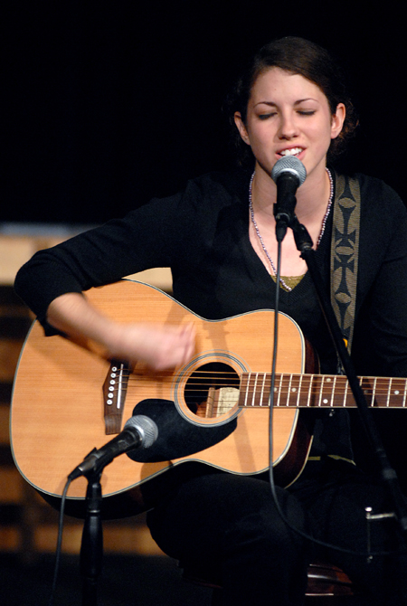 Lori Cunningham performs her song <em>Distractions</em> during Cafe Bongo. - Photo by Kristen Nicole Sayres