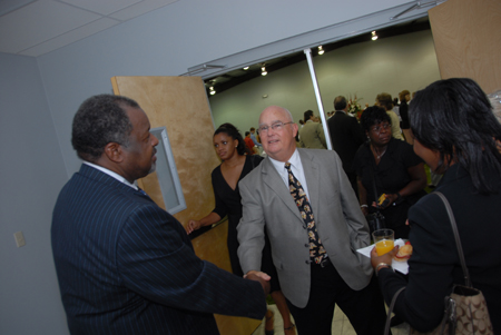 Athletic Director David Blackstock welcomes guests to dedication of Fesmire Field House. - Photo by Morris Abernathy