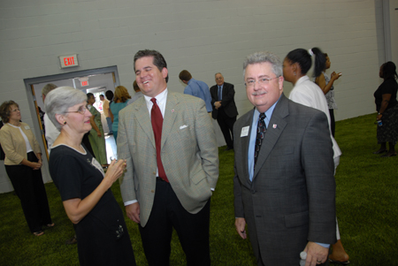 Tharon Kirk, Cristian Murdock and Randy Phillips at the Fesmire Field House dedication.  - Photo by Morris Abernathy