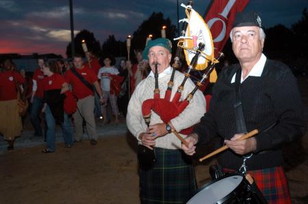 SAC hired a professional bagpipe player and drummer to welcome the Union fans to the field and whenever the team scored a goal. - Photo by Kyle Kurlick
