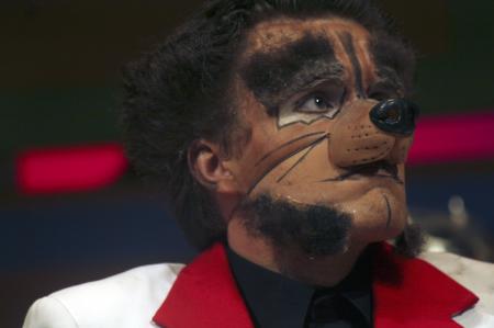 Andy Morris as the wolf in the Union University Players' production of <em>The Trial of the Big Bad Wolf</em>. - Photo by Kyle Kurlick