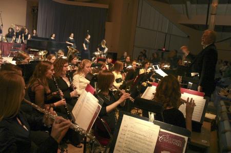 David McClune conducts the Symphonic Band during A Union Christmas. - Photo by Stephanie Schroeder