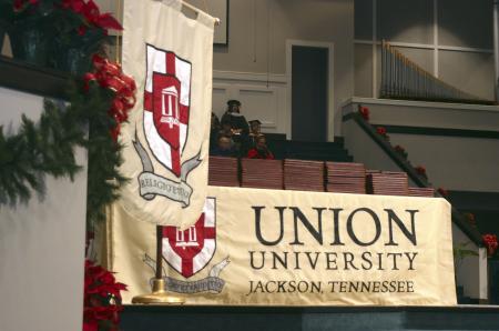 The diplomas were laid out with care before the fall graduation ceremony. - Photo by Stephanie Schroeder