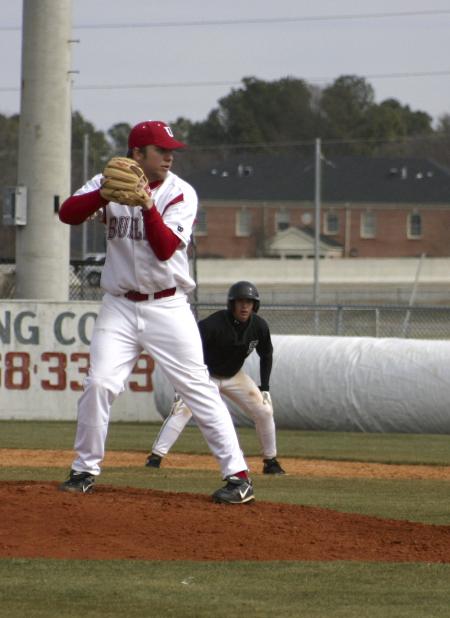 In a game against Southern Virginia University, Greg Abram pitched 11 strikeouts. The game ended in a Bulldog victory of 8-3. - Photo by Stephanie Schroeder