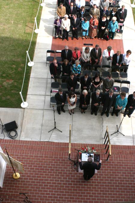 President Dockery welcomed special guests to the White Hall Dedication. - Photo by Stephanie Schroeder