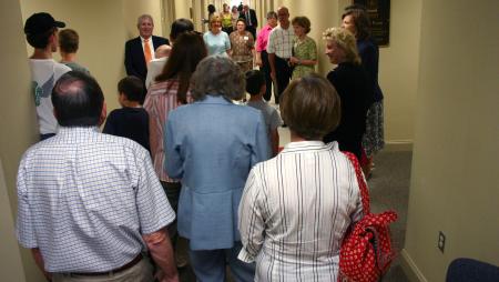 About 700 people attended the formal dedication ceremony for White Hall, Union University's new $20 million science building. Many took the opportunity to tour classrooms and laboratories after the dedication. - Photo by Stephanie Schroeder