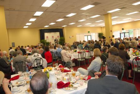 Donors and friends gathered with the Union community after the dedication to celebrate the completion of the White Hall.  - Photo by Morris Abernathy