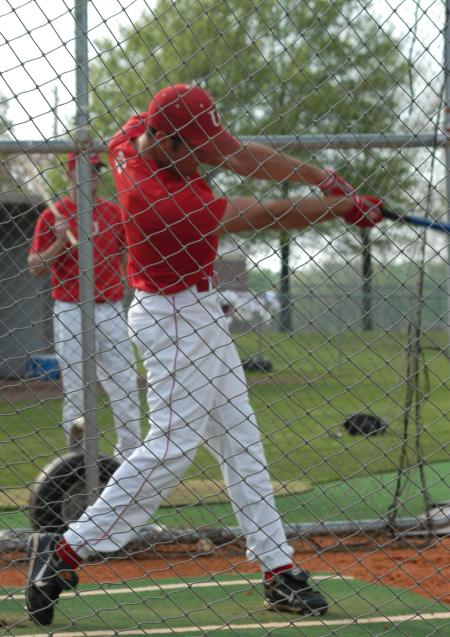 Tyler Porter takes his cuts during batting practice. - Photo by Steven Aldridge