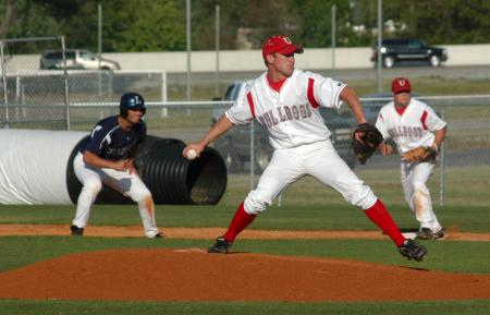 James Brasfield makes a delivery to the plate during Union's series win over Lambuth. - Photo by Steven Aldridge