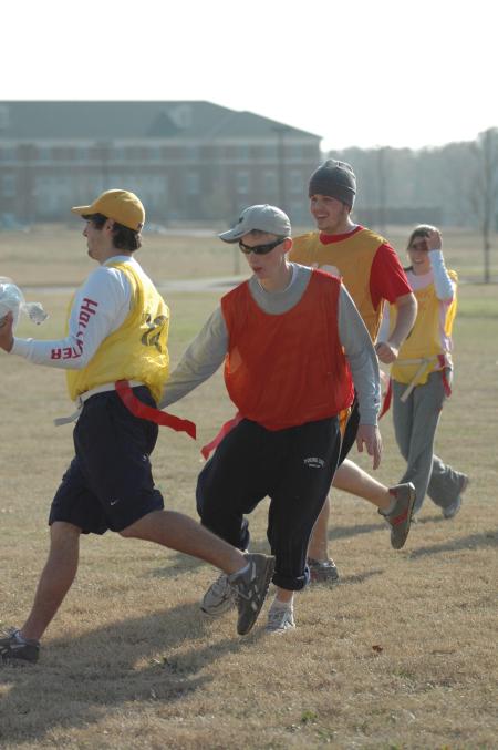 The Sophomore class enjoys playing flag football at the annual Turkey Bowl. - Photo by Holly Gushee
