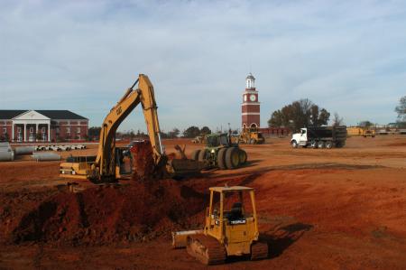 The foundation is cleared for White Hall. - Photo by Morris Abernathy