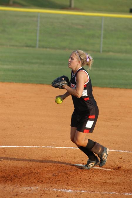Amy Chatham starts her windup during a game at Union's Fesmire Field. - Photo by Steven Aldridge