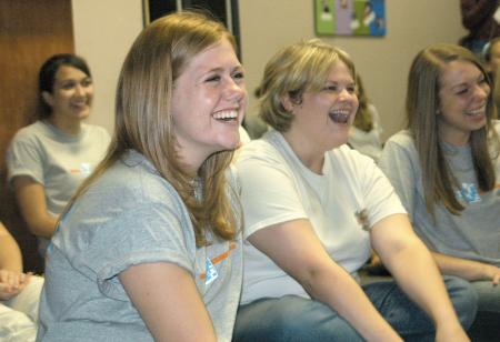 Freshmen enjoyed the talents of their fellow class members at the Open Mic night during New Student Orientation. - Photo by Matthew Diggs