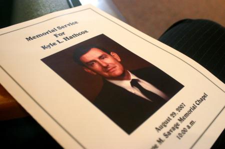 Many faculty, students, friends and family gathered at the G. M. Savage Memorial Chapel to pay tribute to the life of Dr. Kyle L. Hathcox, professor and chair of physics and the associate dean of the college of arts and sciences. - Photo by Stephanie Schroeder