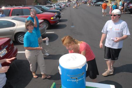 SGA provided water to everyone around campus as they moved into the dorms during some of the hottest days of the summer. - Photo by Kathleen Murray
