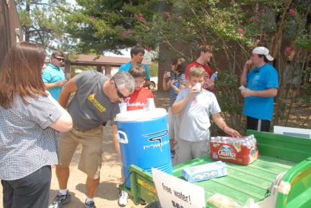 SGA provided water to everyone around campus as they moved into the dorms during some of the hottest days of the summer. - Photo by Kathleen Murray
