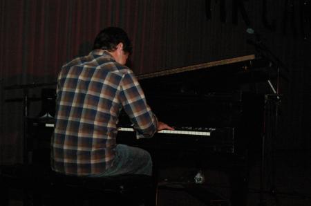 Byron McQuain played musical interludes during Mr. Campus, an event sponsored by PRSSA. - Photo by Stephanie Schroeder