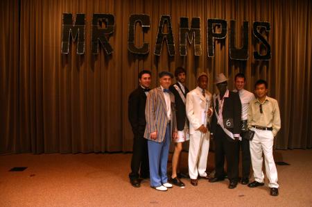 PRSSA held an event called Mr. Campus"where seven candidates showed their talents, skills, and formal wear and were evaluated by judges to be Mr. Campus. The candidates were Scott McSwain, Jonathan Lambach, Michael Grubb, Darrion Garrett, Eric Uwiringiyemana, Dave Darty, and Chawalit Wongkhaio. - Photo by Stephanie Schroeder