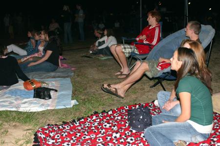 Students brought blankets and chairs to the opening of Union's newly constructed Amphitheatre to enjoy the Cody Curtis in concert. - Photo by Stephanie Schroeder