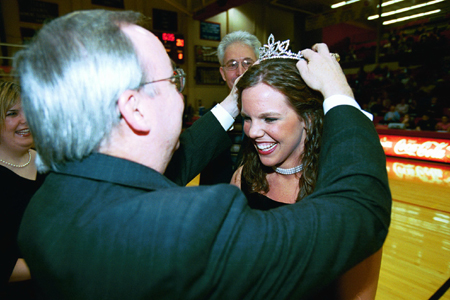 Senior Reagan Carfield was crowned Union University Homecoming Queen by President David S. Dockery during Homecoming 2003.  - Photo by Jim Veneman