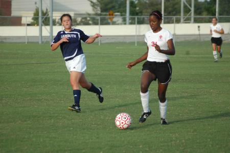 Eboni Murphy brings the ball up the field in Union 5-1 win over Lambuth. - Photo by Tommy Sadler