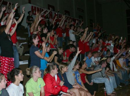 Union students react to the action on the floor during Bulldog Madness. - Photo by Stephanie Schroeder