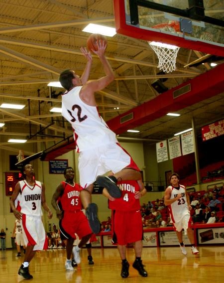 Veljko Petrovic goes up for the layup during the scrimmage at Bulldog Madness. - Photo by Stephanie Schroeder