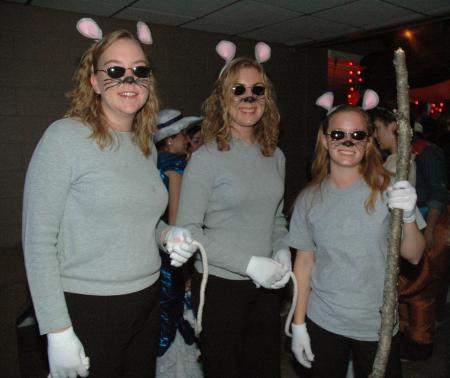 The three blind mice (aka: Kayleigh Hines, Bethany Banks and Anna Wicker) were even at this year's Costume Coffee House.  - Photo by Neisha Fuson