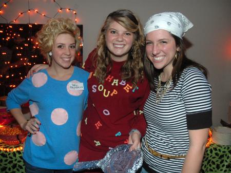 Ellen Reinhart, Emily Alm and Amanda Baldwin showed off their costumes at this year's Costume Coffee House held in Hurt Commons. - Photo by Neisha Fuson