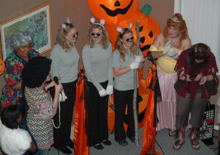 The three blind mice won third place in the costume contest at the Costume Coffee House.  - Photo by Neisha Fuson