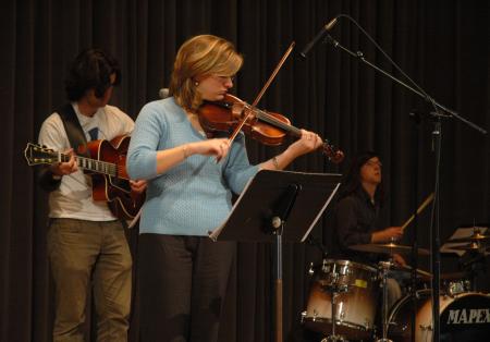 For one of the Homecoming chapels, students led in worship and scripture reading. - Photo by Neisha Fuson