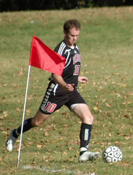 Benny Crozier lines up for a corner kick. - Photo by Steven Aldridge
