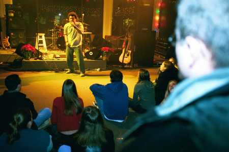 Christian rapper CZ entertains at WatterStock 2002.
 - Photo by Justin Veneman