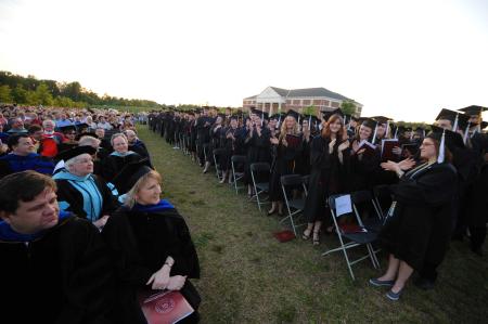 More than 400 graduating students give the Union University faculty a standing ovation during graduation ceremonies on May 17, 2008 - Photo by Morris Abernathy